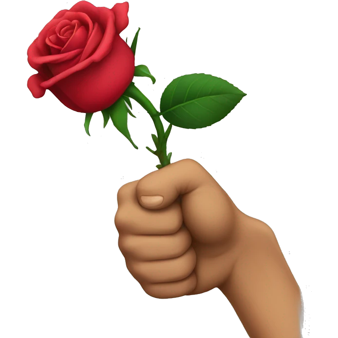 Rose with a fist emoji