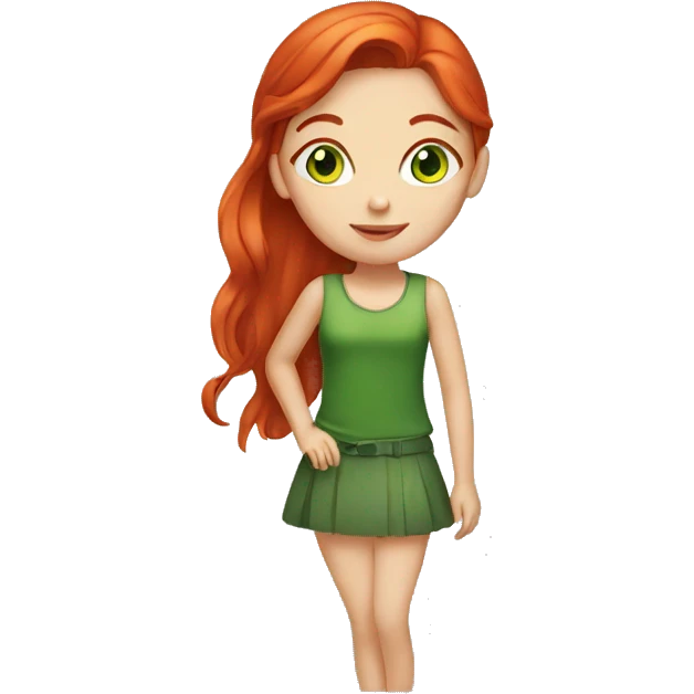 Girl with red hair and green eyes   emoji