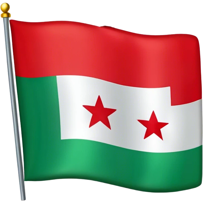 Syria flag but replace the by green and three red Stars  emoji