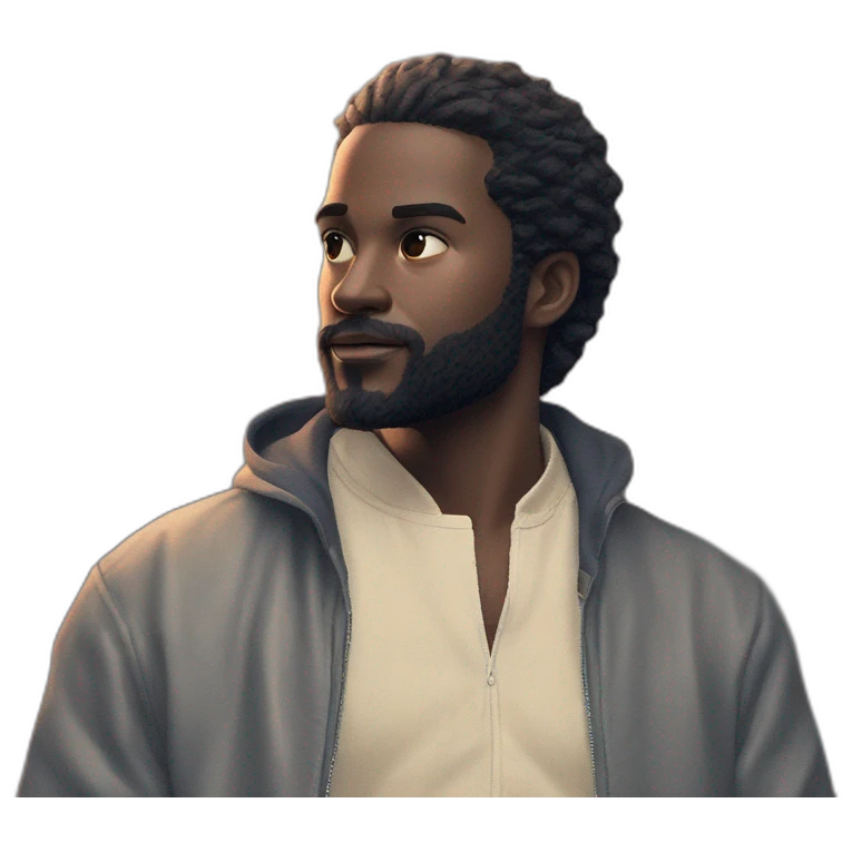 casual bearded boy wearing jacket emoji