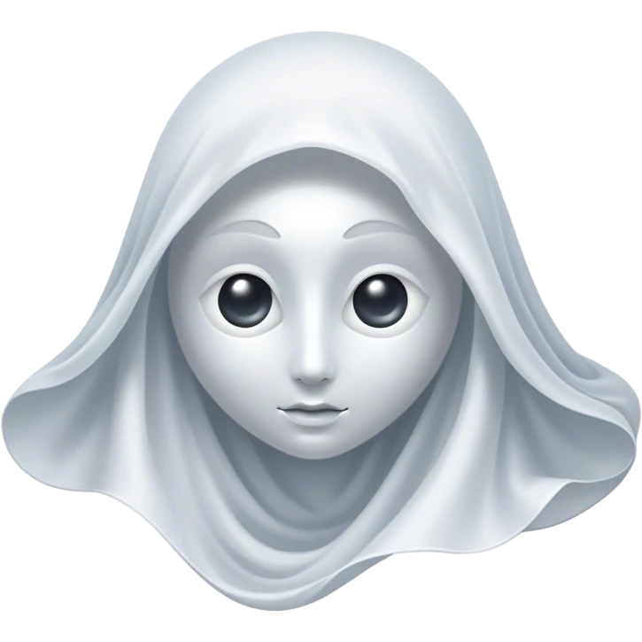 Regal and mysterious, with a flowing, sheet-like form draped in silvery-white hues, softly billowing as if caught in an unseen breeze, eye holes glowing with deep, thoughtful wisdom, simplified yet sophisticated, highly detailed, with a soft spectral radiance, high shine, exuding quiet authority, with a glowing outline that captures the essence of an ancient, noble spirit drifting through time! emoji
