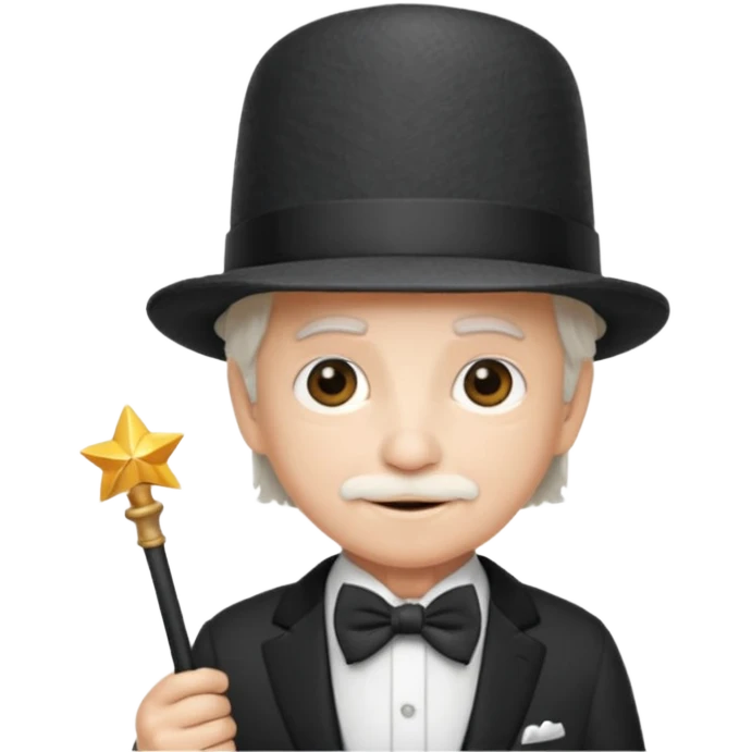 67 kid with a bowtie, a fancy hat and a wand emoji