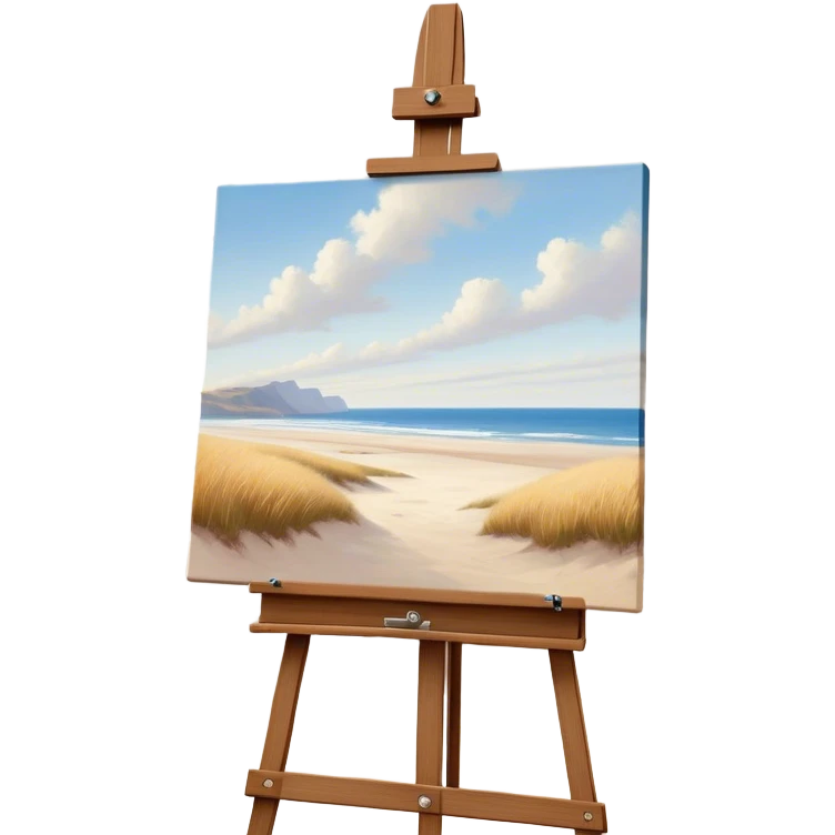 Cinematic Realistic image of a pristine canvas mounted on a sturdy wooden easel, with the canvas’ smooth surface and the easel’s detailed grain rendered in soft natural light, evoking a quiet moment of creative anticipation emoji
