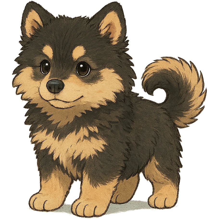 cute finnish lapphund puppy emoji