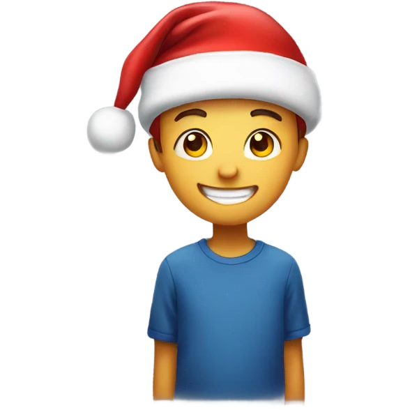 smiling boy in santa hat emoji