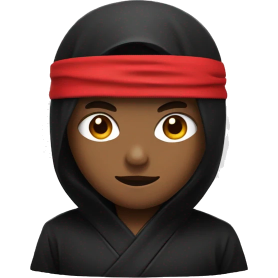 ninja emoji with black kimono and red headband  emoji