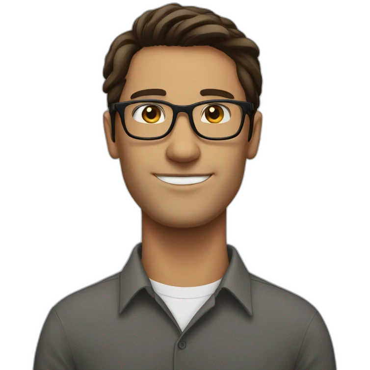 tall brunnete with glasses white guy emoji