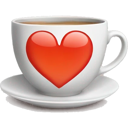 A cup of tea with attached heart in aesthetic way emoji