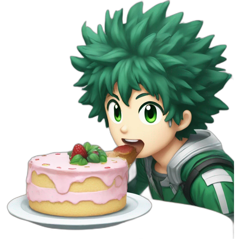 Izuku midoriya eating cake emoji