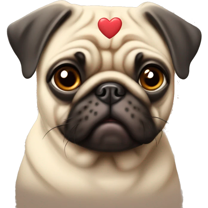 pug with hearts on his head emoji