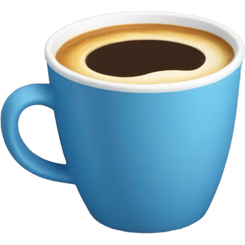 Flat white in a blue cup emoji