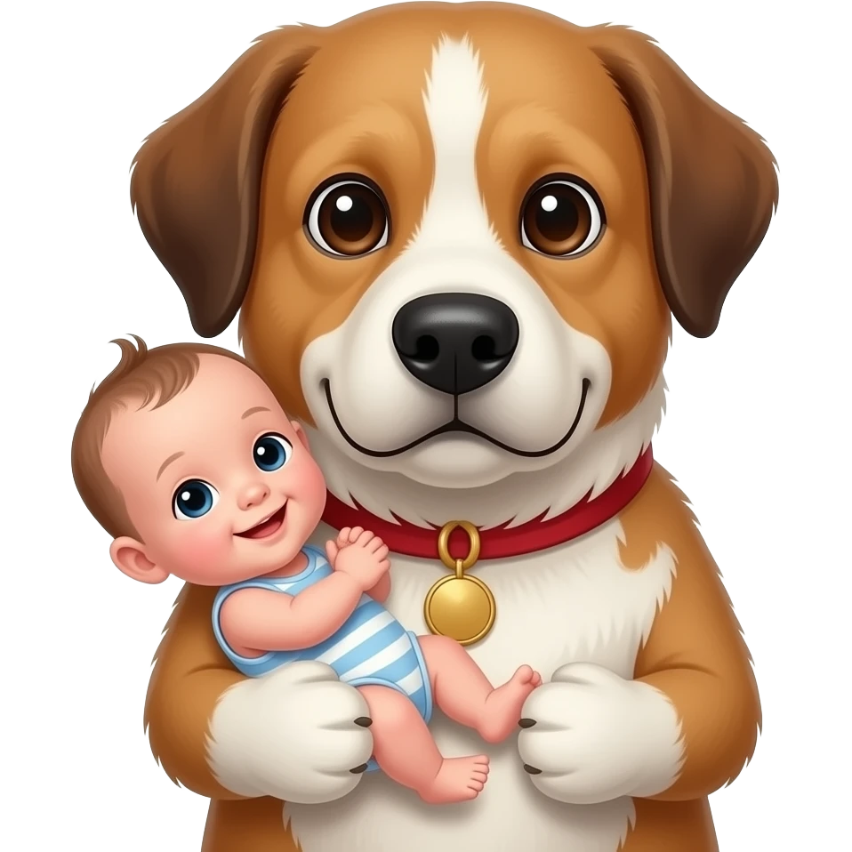 Bébé dans les bras d'une bdh emoji