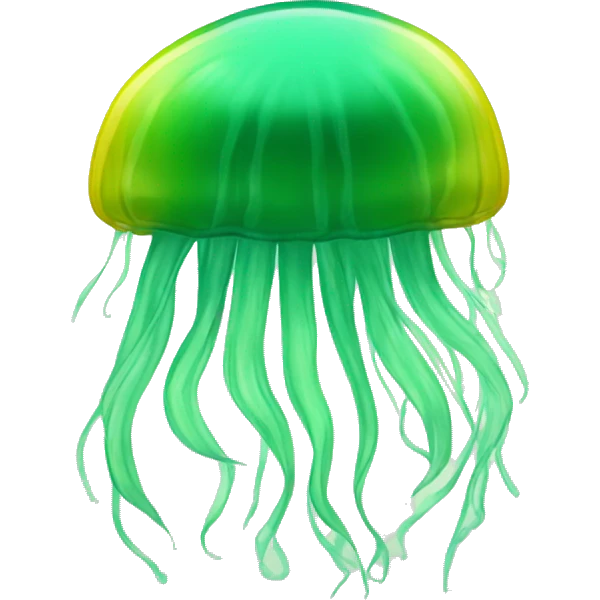jelly Fish Green yellow emoji