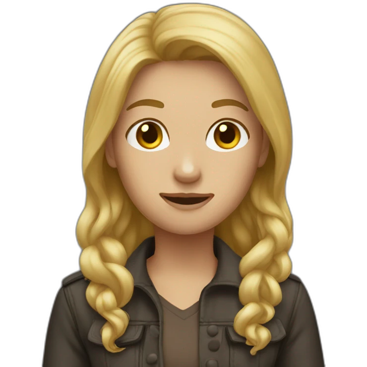 Dark blond hughing emoji