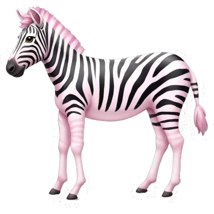 light pink white pretty zebra full body emoji