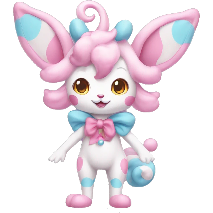 Kawaii Pastel Clown Sylveon Full Body emoji