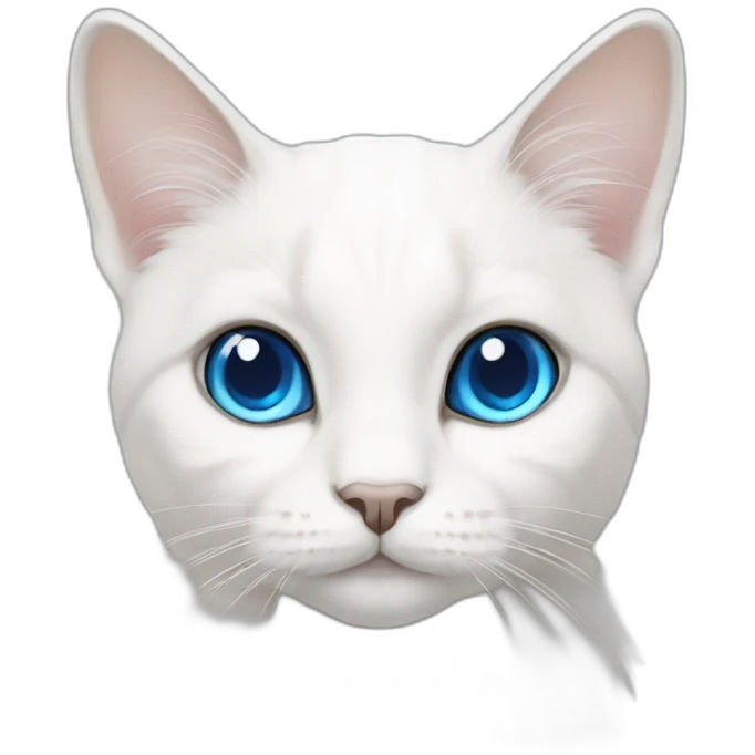 White lop-eared cat with blue eyes emoji