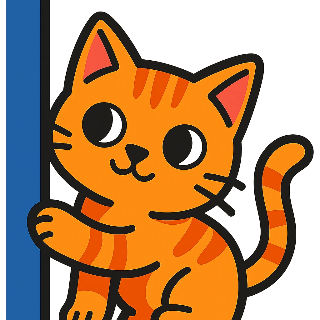 a curious cat peeking around a corner emoji