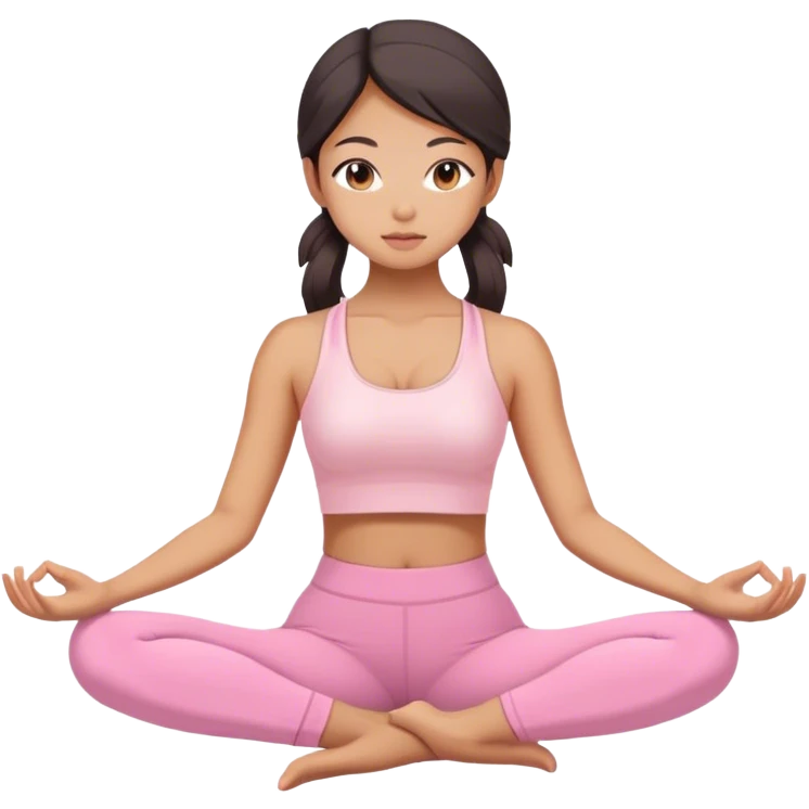 asian yoga girl light pink clothes  emoji