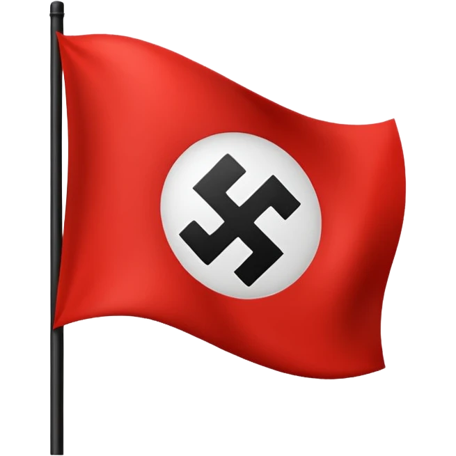 Créame un emoji de una bandera roja con un círculo blanco a un costado y una cruz dentro del circulo boanco no dentro del circulo blanco q este la cruz color negro un emoji nazi  emoji