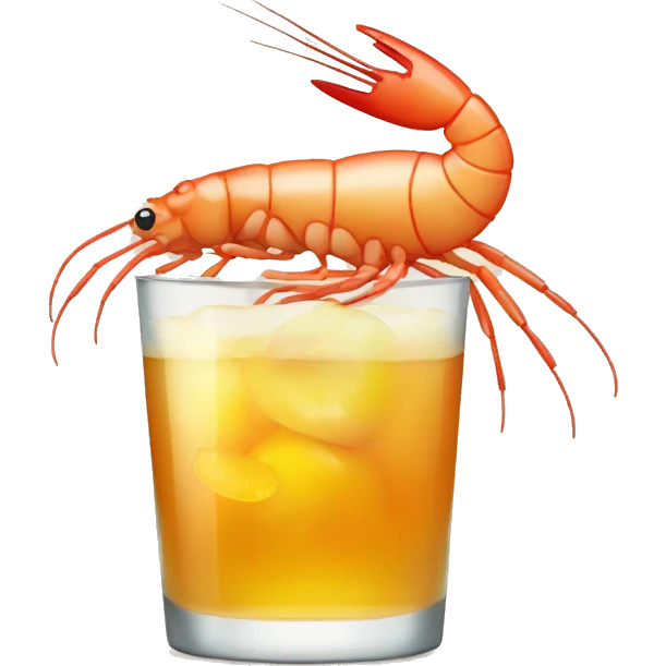 Shrimp with apple juice emoji