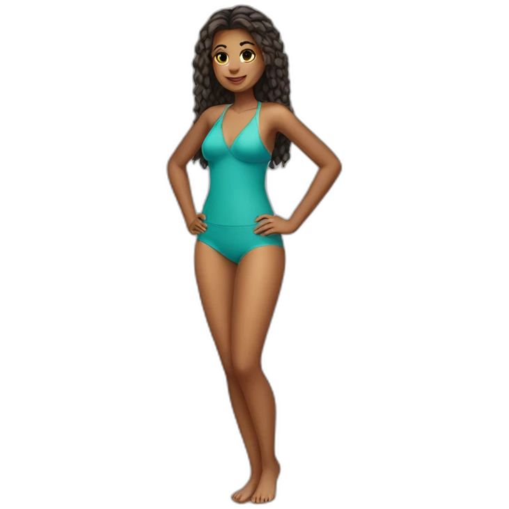 beach girl full body emoji