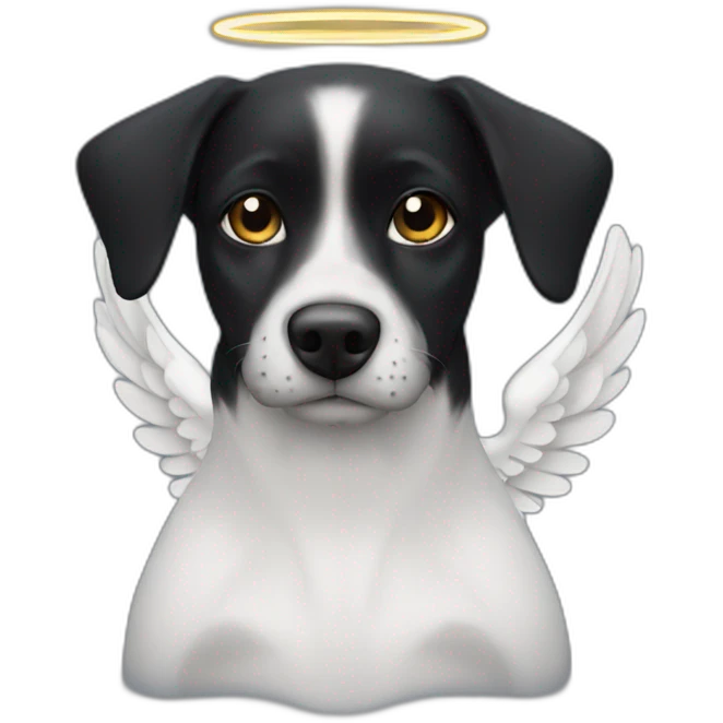 black-small-dog-angel-halo emoji