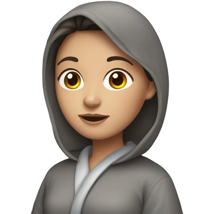 Brunette Girl in grey dressing gown emoji