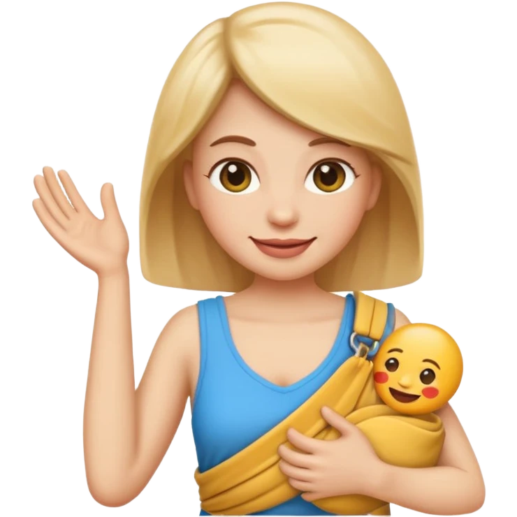 emoji-style face with arm in a sling, cheerful emoji