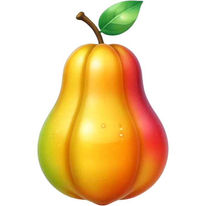 Translucent fruit, glass style, 3D, shiny, see through emoji