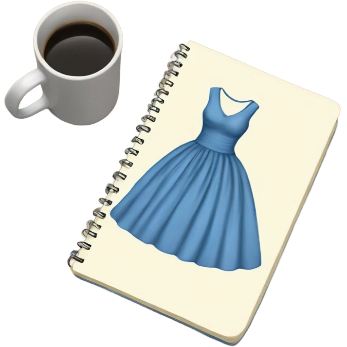 drawing of a dress on a notebook emoji