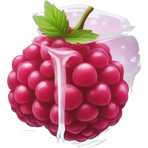 Raspberry on icecubes emoji