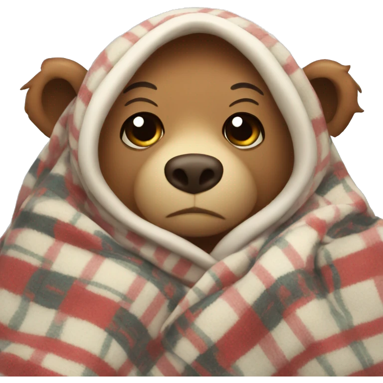 bear cozy in blanket emoji