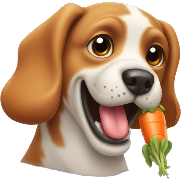 Dog with a carrot in its mouth emoji