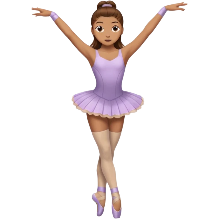 Ballet dancer in over the knee socks, leotard and long brown hair emoji