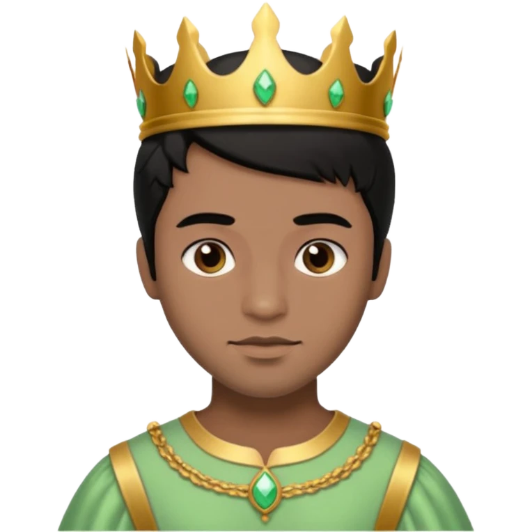 Brown prince with black hair and light green dress emoji