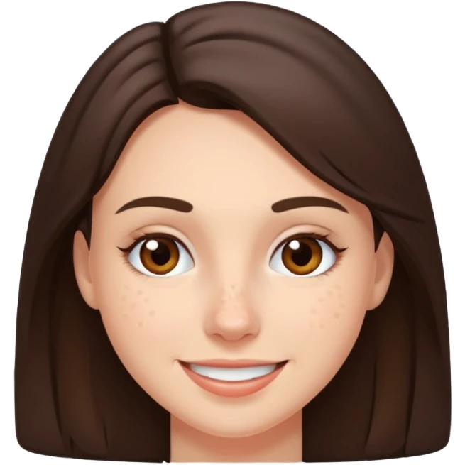 brunette with lots and lots of pimples on her cheek and forehead, still smiling emoji