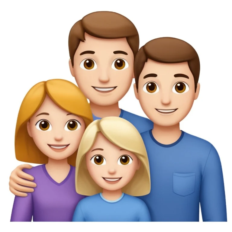 family posing for photo frame emoji