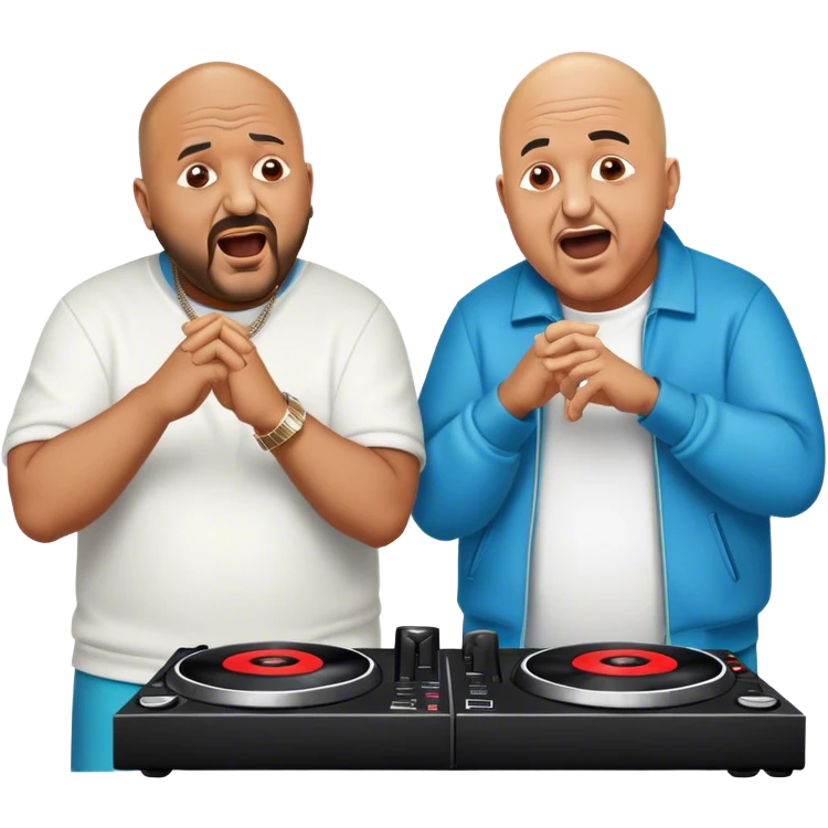 Two bald black old guys yelling at DJ khaled emoji