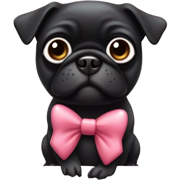 Black pug valentine emoji