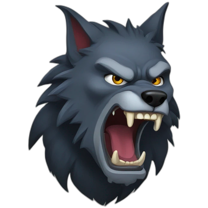Evil werewolf howling emoji