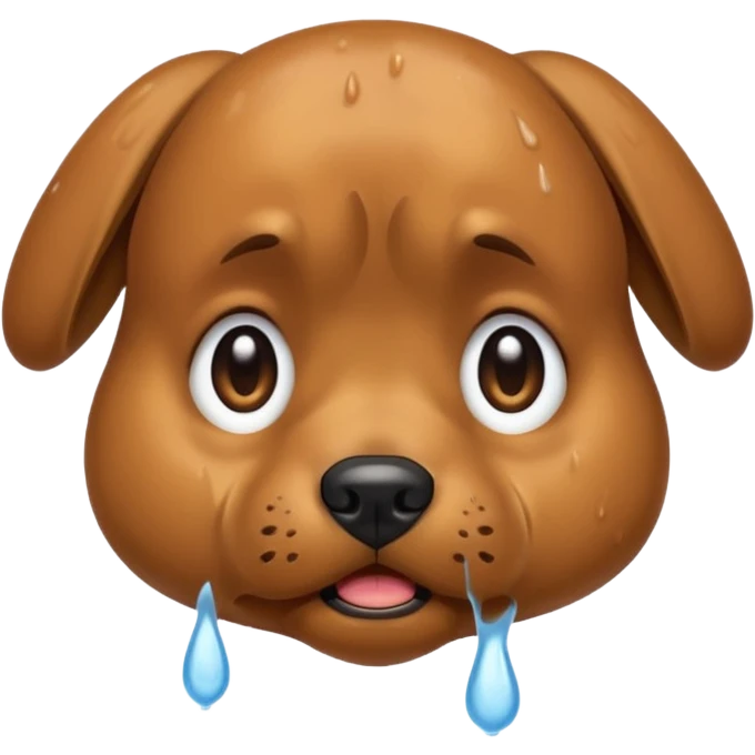 A cry dog emoji
