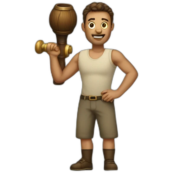 Men with a macebell emoji