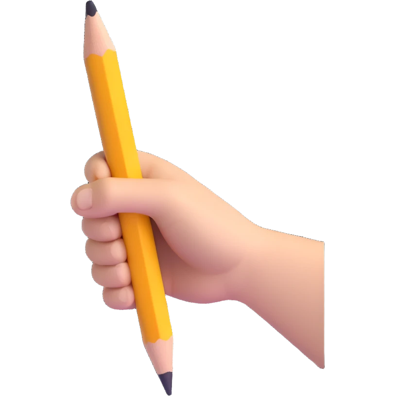mano sosteniendo un lápiz, 3D emoji style emoji