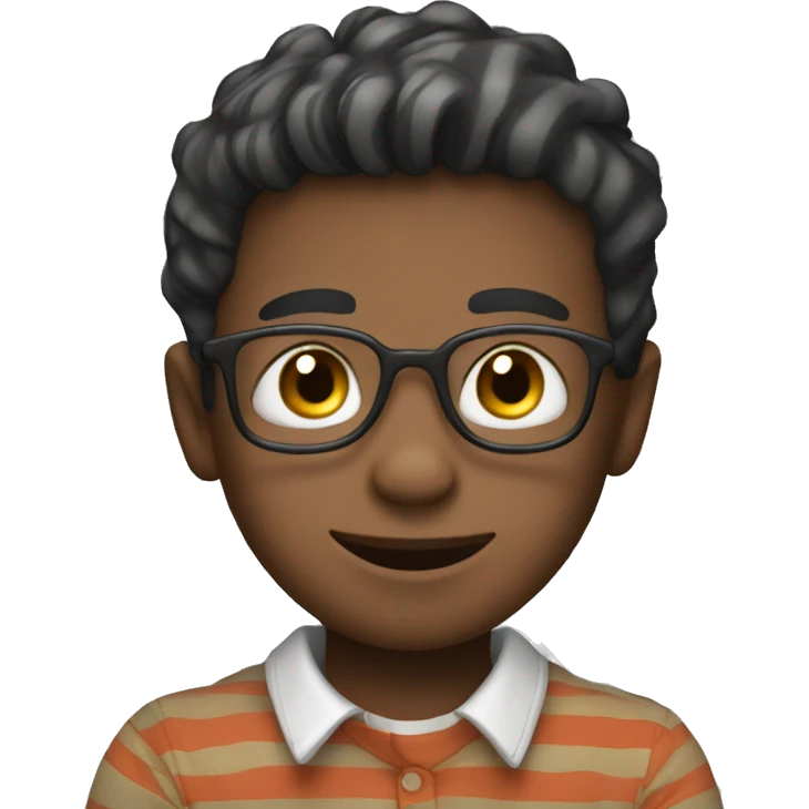 playful boy in striped shirt emoji