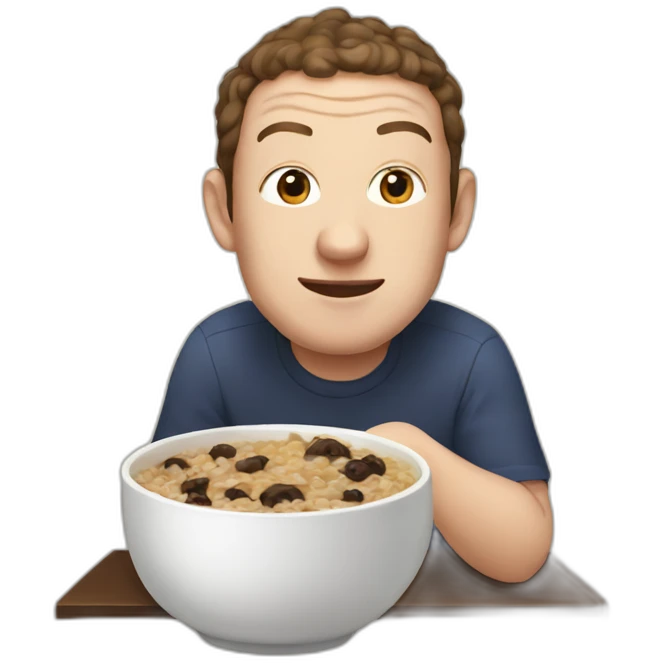 mark zuckerberg eating dark brown porridge emoji
