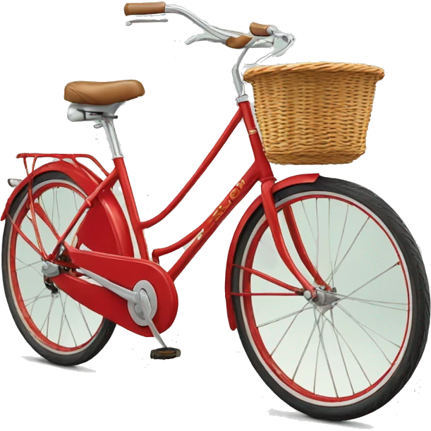 peugeot vintage red bike with basket  emoji