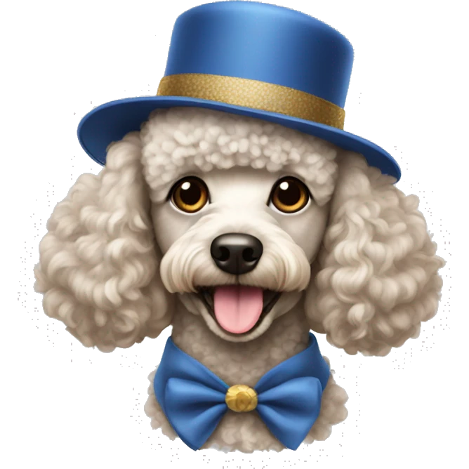 poodle wearing hat emoji