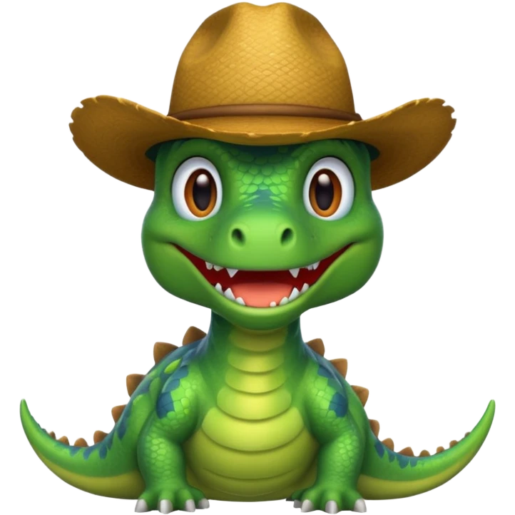 Dinosaur wearing a cowboy hat emoji