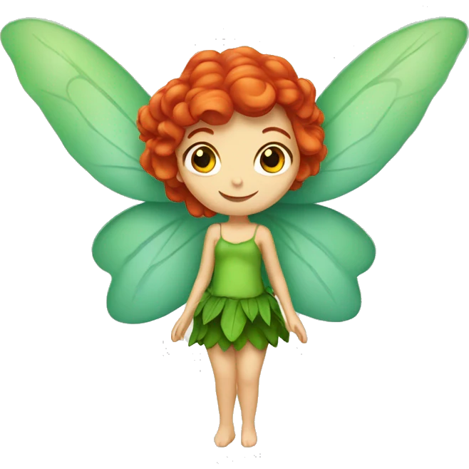 fairy with red hair and green eyes emoji